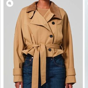 NWT Citizen of Humanity Kiernen Cropped Barn Jacket in British Tan